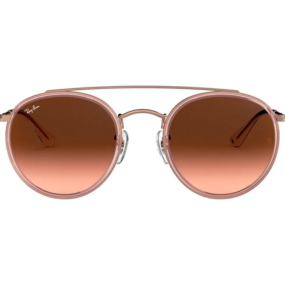 Occhiali da sole Ray Ban RB3647N Round Double Bridge Polished Copper Gradient Brown