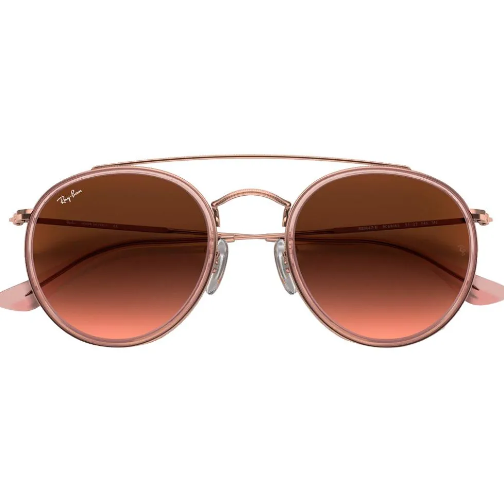 Occhiali da sole Ray Ban RB3647N Round Double Bridge Polished Copper Gradient Brown