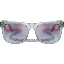 Occhiali da sole Ray Ban RB9069S Justin Kids Polished Translucide Blue Pink Gradient Blue Grey Mirror