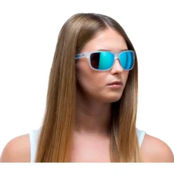 Occhiali da sole Red Bull Spect Loom Matte White Smoke Ice Blue Mirror Polarized