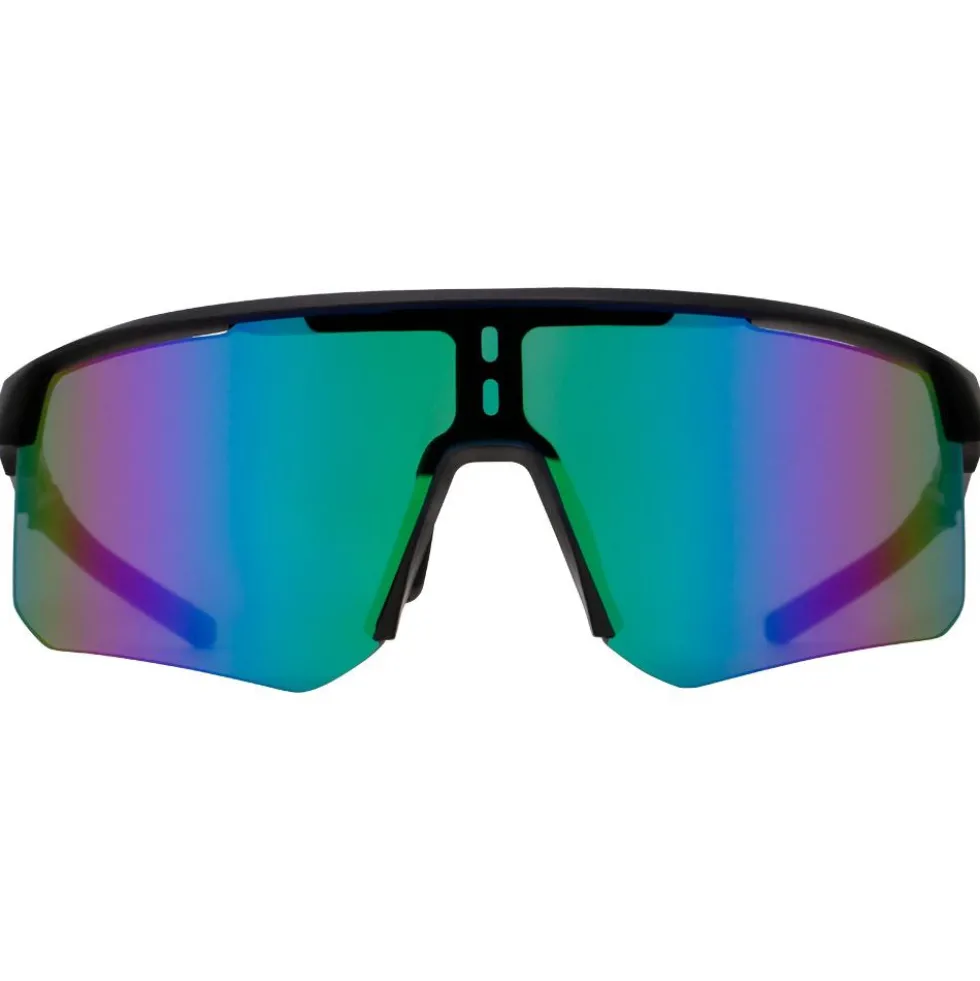 Occhiali da sole Red Bull Spect Riddle Matt Black Smoke Purple Green Mirror