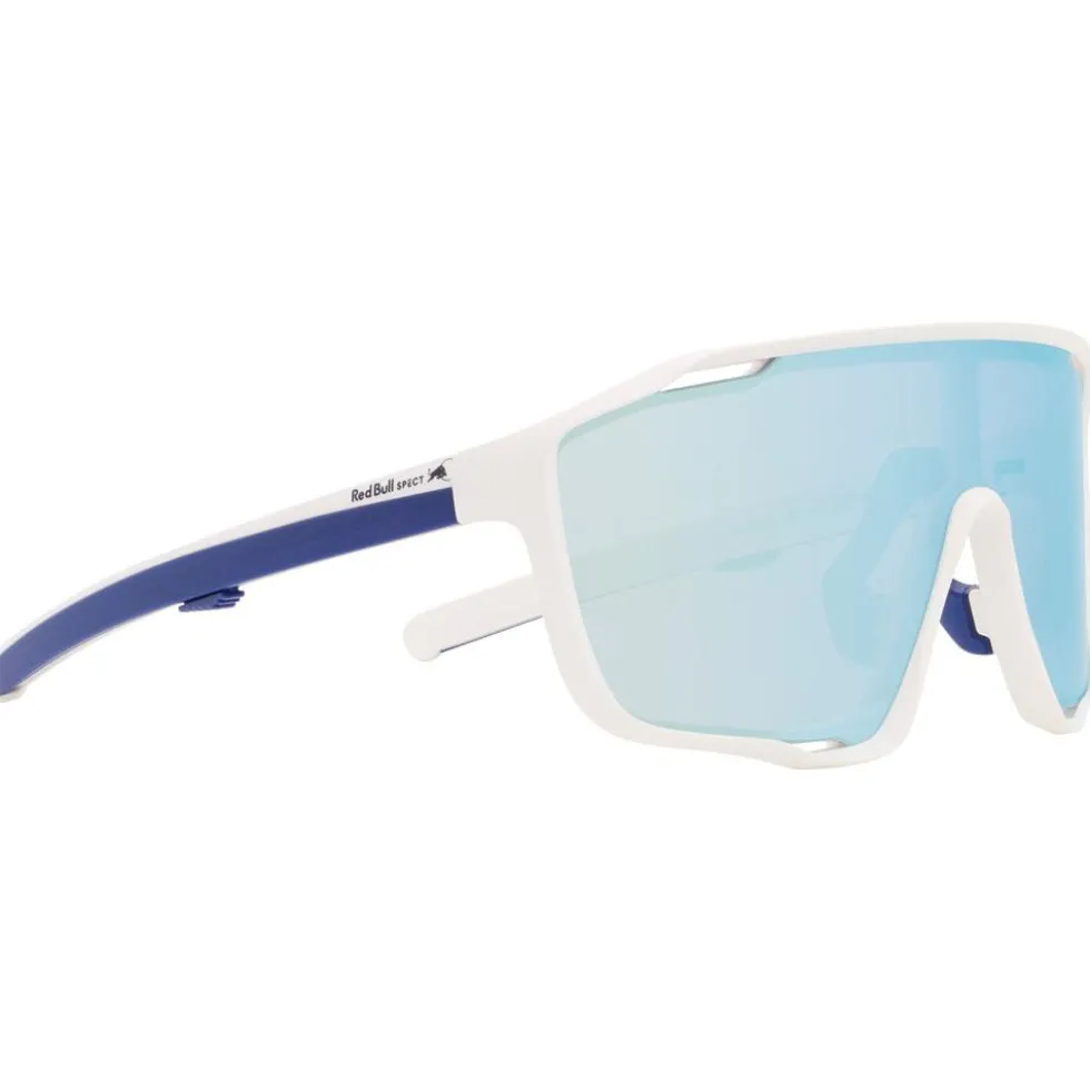 Occhiali da sole Red Bull Spect Kraft Matt White Blue Smoke Blue Mirror