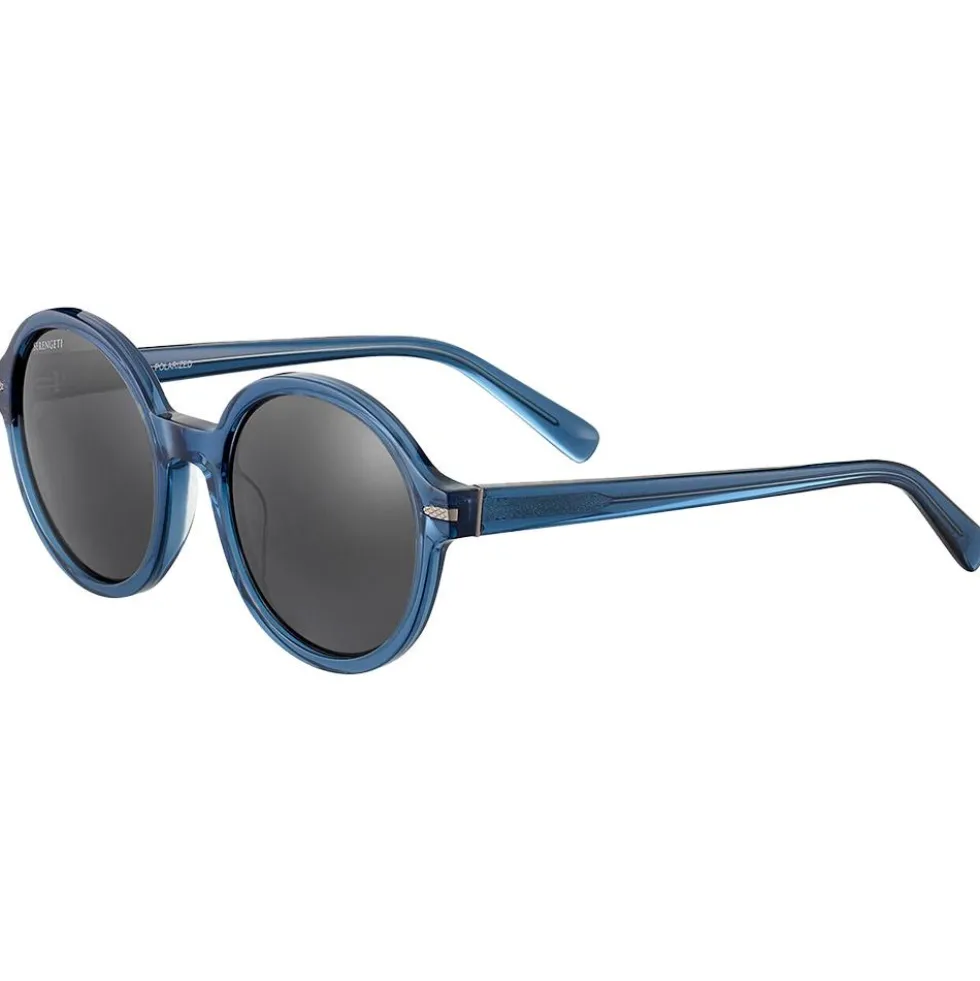 Occhiali da sole Serengeti Joan Shiny Transparent Fed Blue Mineral Polarized Smoke