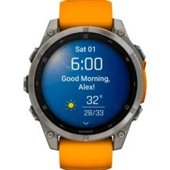 Orologi GPS Garmin Fenix 8 Amoled Sapphire Titanium Orange Graphite