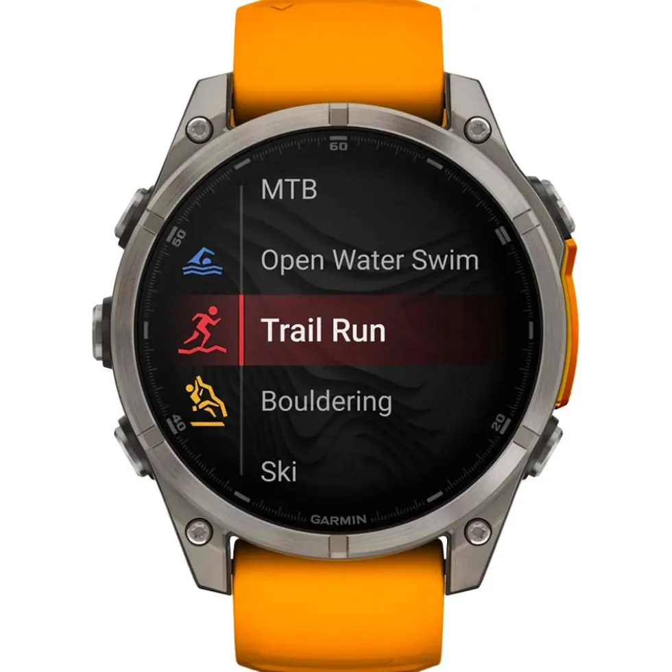 Orologi GPS Garmin Fenix 8 Amoled Sapphire Titanium Orange Graphite