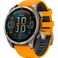 Orologi GPS Garmin Fenix 8 Amoled Sapphire Titanium Orange Graphite
