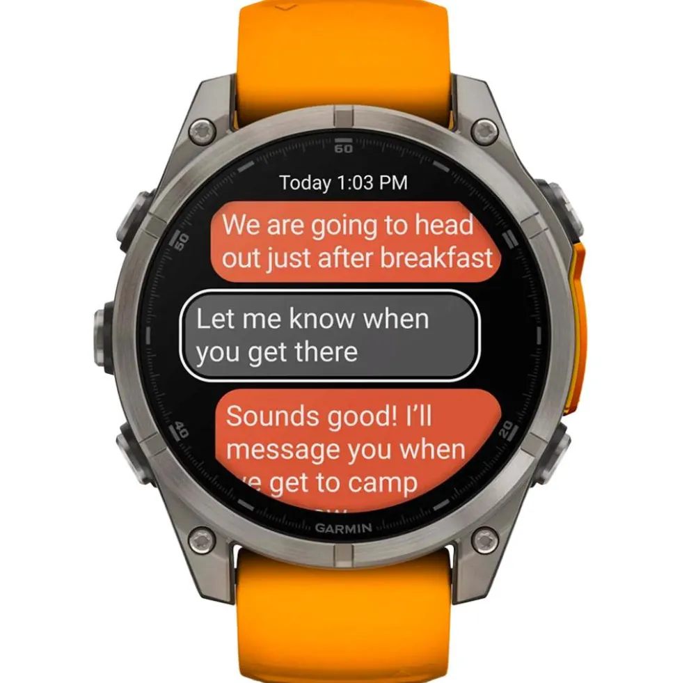 Orologi GPS Garmin Fenix 8 Amoled Sapphire Titanium Orange Graphite