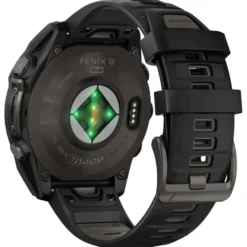 Orologi GPS Garmin Fenix 8 Solar Sapphire Titane Carbon Gray DLC Bracelet Silicone Noir Gris Galet