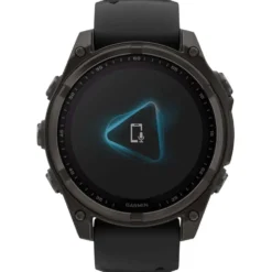 Orologi GPS Garmin Fenix 8 Solar Sapphire Titane Carbon Gray DLC Bracelet Silicone Noir Gris Galet