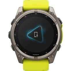 Orologi GPS Garmin Fenix 8 Solar Sapphire Titanium Bracelet Silicone Jaune Graphite