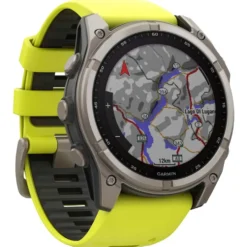 Orologi GPS Garmin Fenix 8 Solar Sapphire Titanium Bracelet Silicone Jaune Graphite