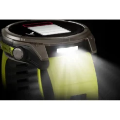 Orologi GPS Garmin Fenix 8 Solar Sapphire Titanium Bracelet Silicone Jaune Graphite