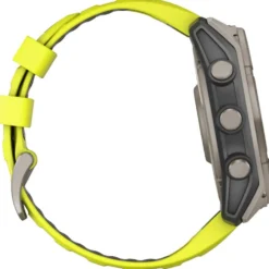 Orologi GPS Garmin Fenix 8 Solar Sapphire Titanium Bracelet Silicone Jaune Graphite