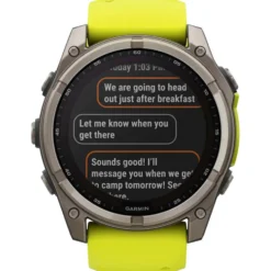 Orologi GPS Garmin Fenix 8 Solar Sapphire Titanium Bracelet Silicone Jaune Graphite