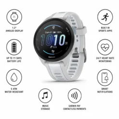 Orologi GPS Garmin Forerunner 165 Music Blanc Gris Clair