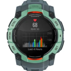 Orologi GPS Garmin Instinct 3 Amoled Vert d'eau Avec Bracelet Bleu Crépuscule