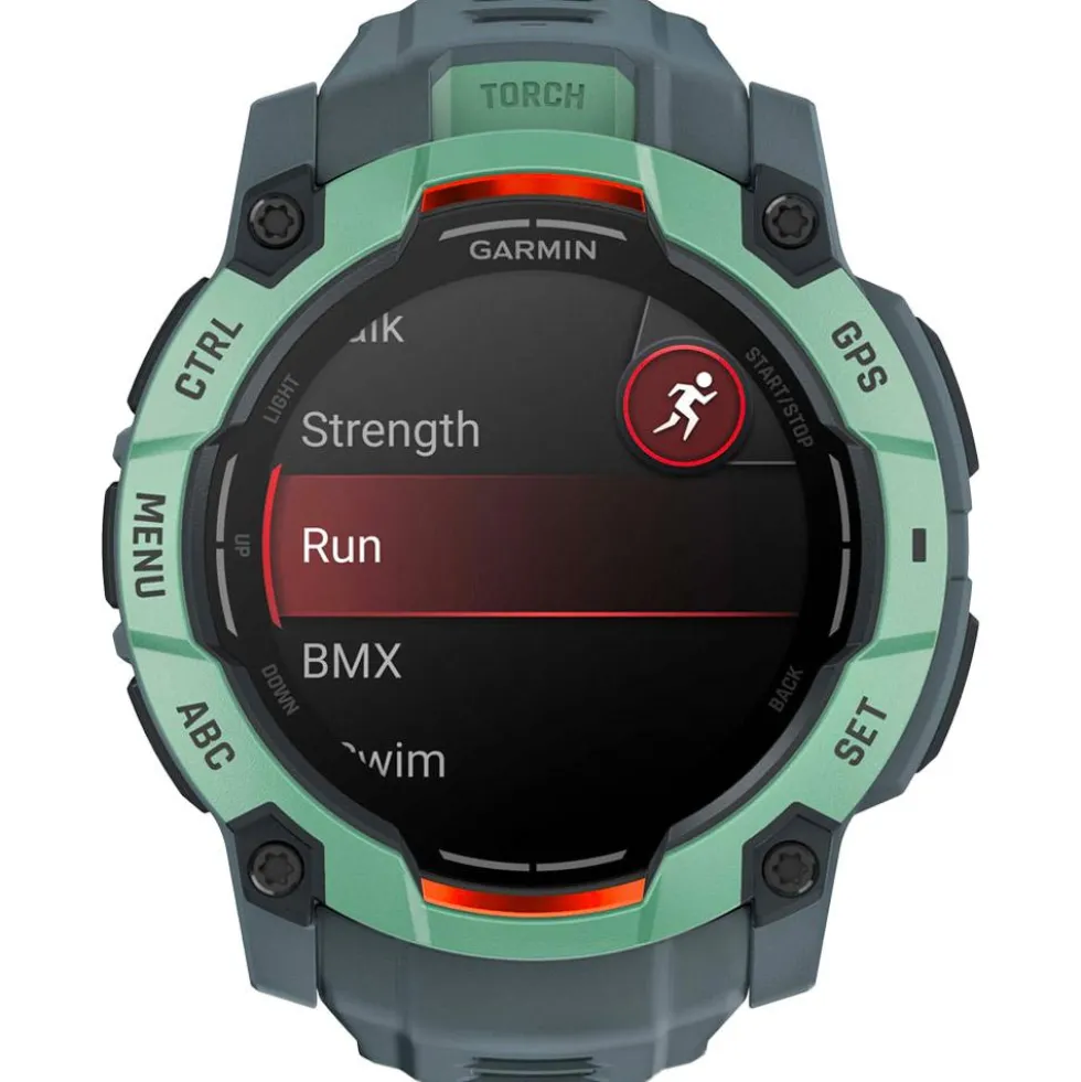 Orologi GPS Garmin Instinct 3 Amoled Vert d'eau Avec Bracelet Bleu Crépuscule
