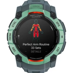 Orologi GPS Garmin Instinct 3 Amoled Vert d'eau Avec Bracelet Bleu Crépuscule