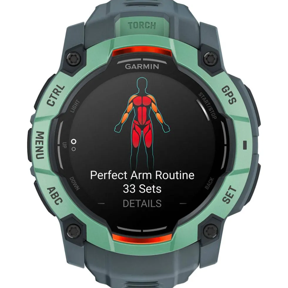 Orologi GPS Garmin Instinct 3 Amoled Vert d'eau Avec Bracelet Bleu Crépuscule