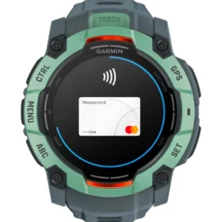 Orologi GPS Garmin Instinct 3 Amoled Vert d'eau Avec Bracelet Bleu Crépuscule