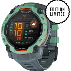 Orologi GPS Garmin Instinct 3 Amoled Vert d'eau Avec Bracelet Bleu Crépuscule
