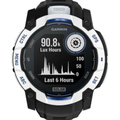 Orologi GPS Garmin Instinct 3 Solar Blanche Avec Bracelet Noir Bleu
