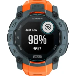 Orologi GPS Garmin Instinct 3 Solar Bleu Crépuscule Avec Bracelet Orange