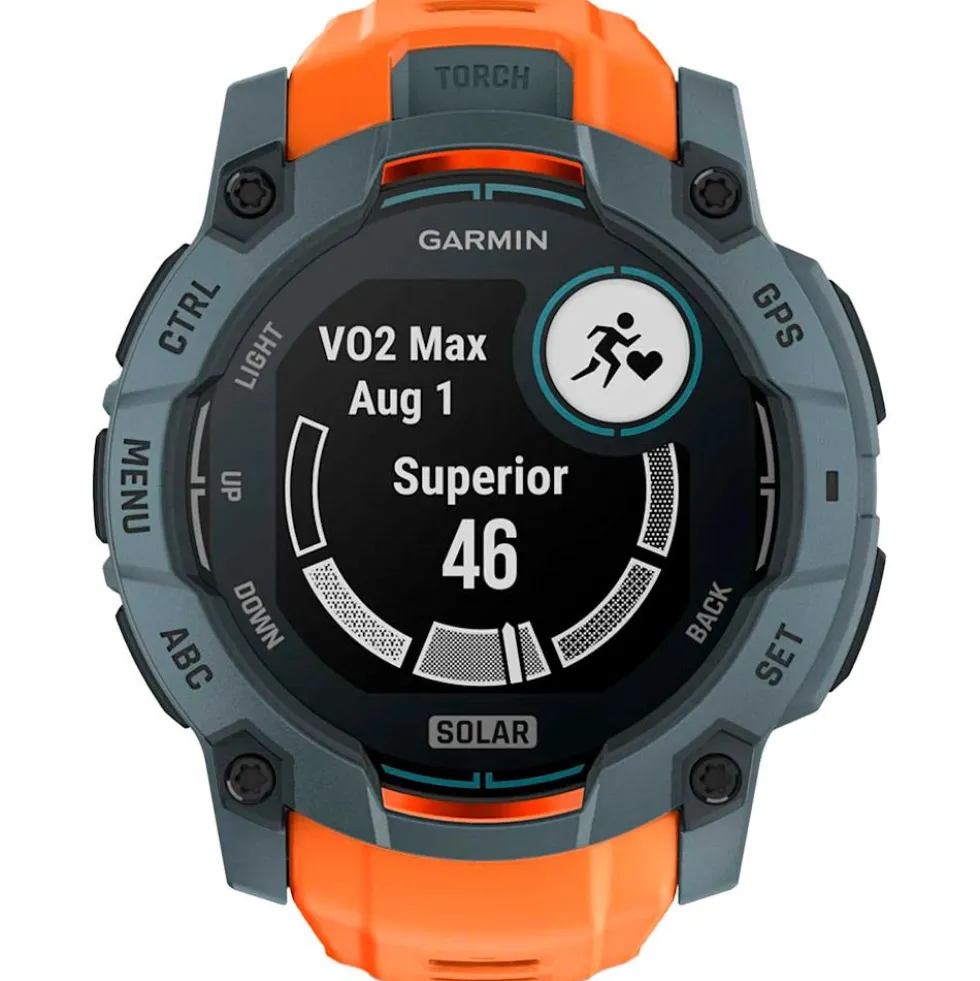 Orologi GPS Garmin Instinct 3 Solar Bleu Crépuscule Avec Bracelet Orange