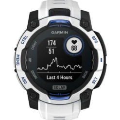 Orologi GPS Garmin Instinct 3 Solar Blanche Avec Bracelet Blanc Bleu