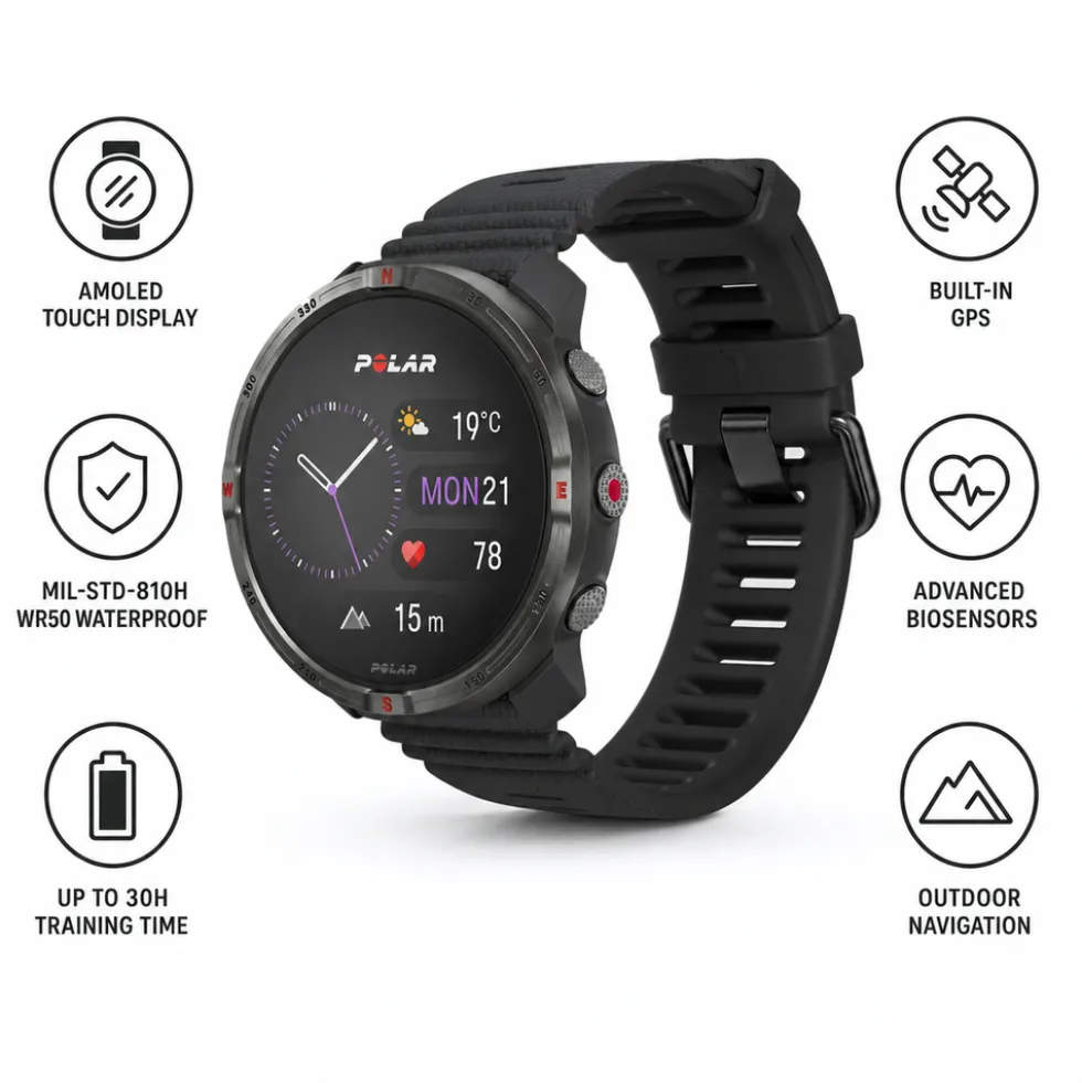 Orologi GPS Polar Grit X2 Night Black