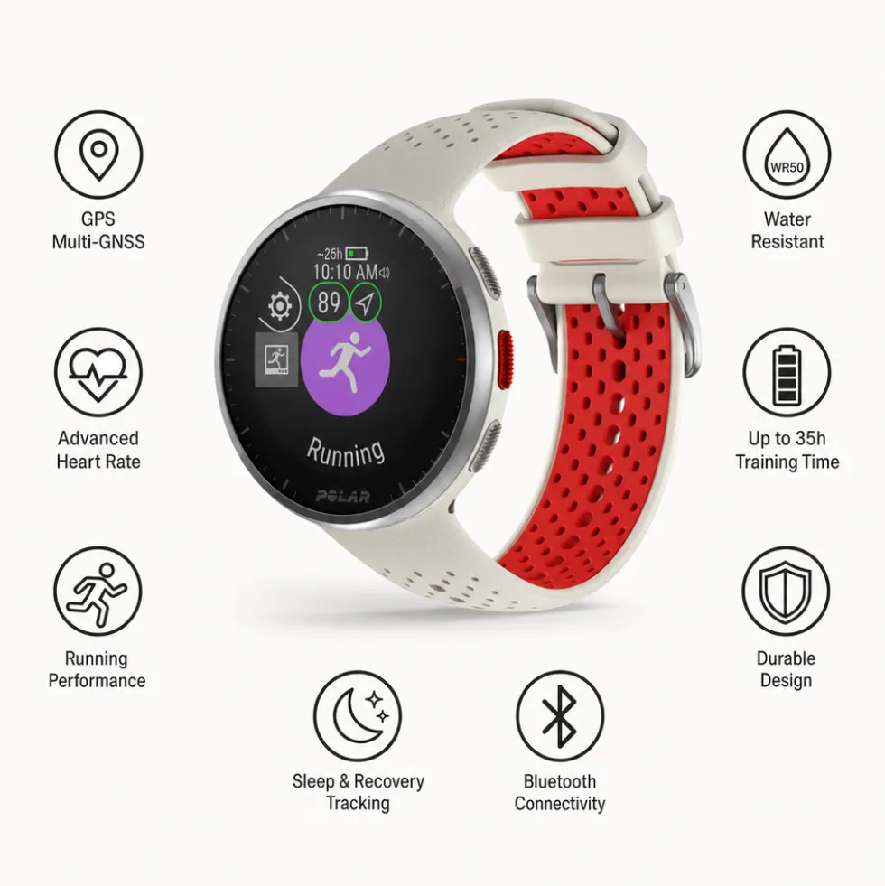 Orologi GPS Polar Pacer Pro White Red