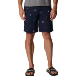 Pantaloncini Columbia M's Washed Out Printed Short Collegiate Navy Camp