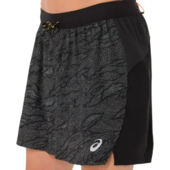 Pantaloncini da trail Asics Fujitrail All Over Print 5In S Performance Black