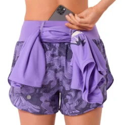 Pantaloncini da trail Asics Road All Over Print 2in1 3.5In W Amethyst