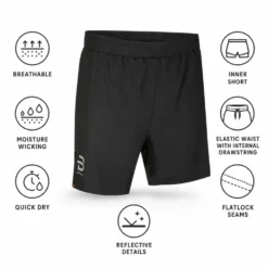 Pantaloncini da trail Bjorn Daehlie Short Run 365 Black