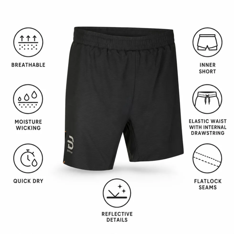 Pantaloncini da trail Bjorn Daehlie Short Run 365 Black