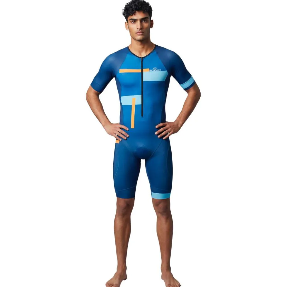 Pantaloncini da trail Bv Sport Combinaison Triathlon 3X200 Bleu Orange