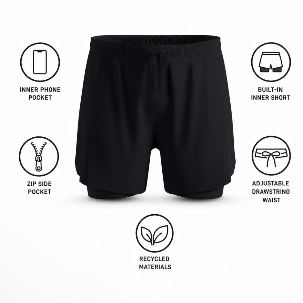 Pantaloncini da trail Odlo Zeroweight 5 Inch Black