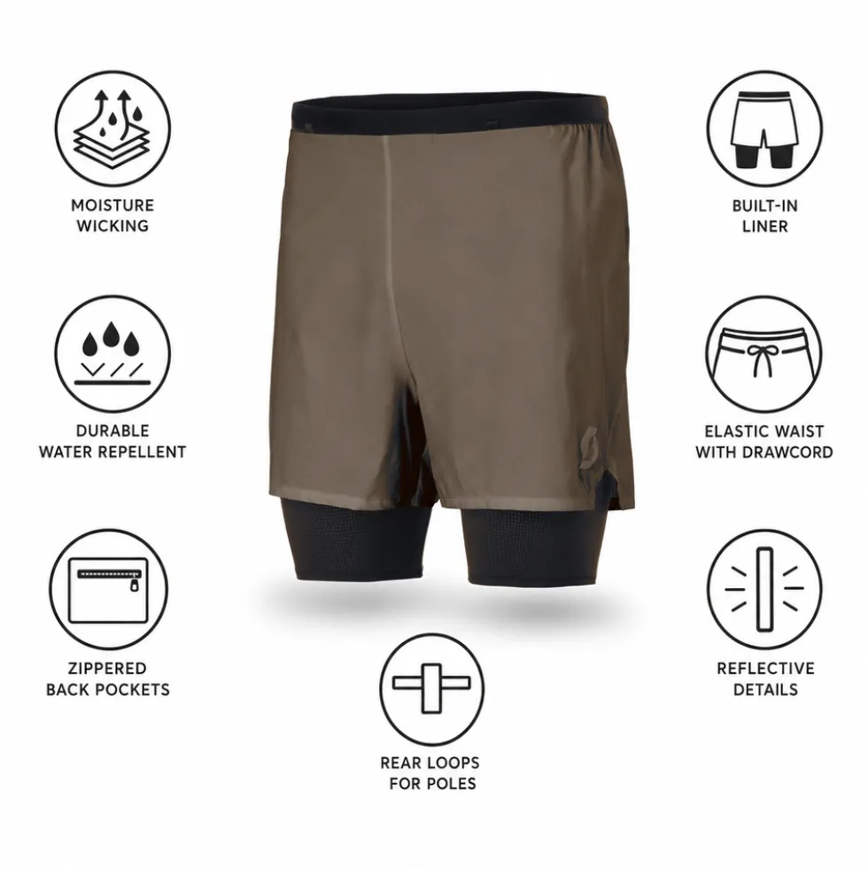Pantaloncini da trail Scott Hybrid Endurance Tech Wood Grey Black