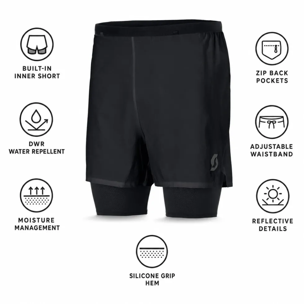 Pantaloncini da trail Scott Hybrid Endurance Tech Black