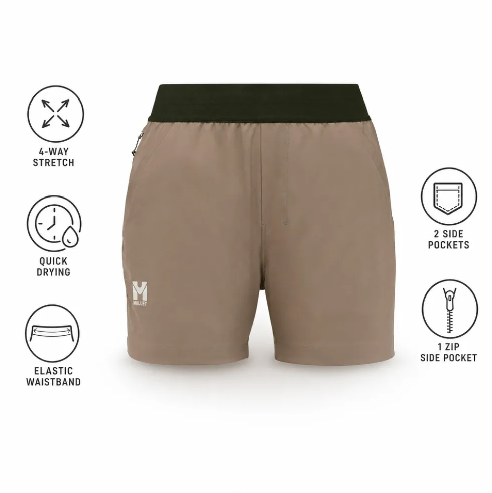 Pantaloncini da trekking Millet Wanaka Stretch Short III W Beige
