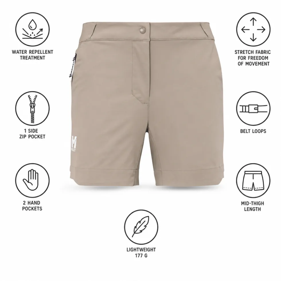 Pantaloncini da trekking Millet Ubic Stretch W Beige