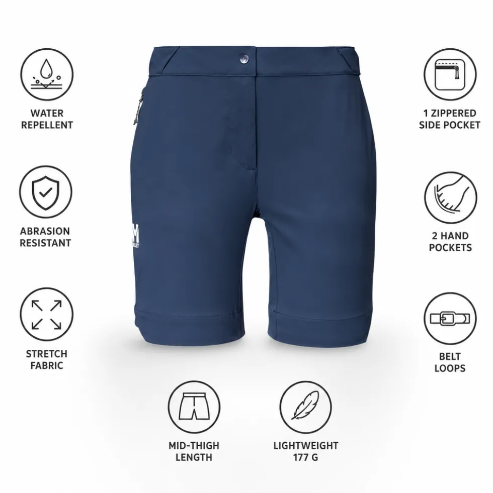 Pantaloncini da trekking Millet Ubic Stretch W Saphir