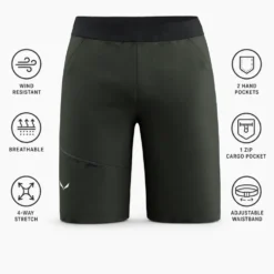 Pantaloncini da trekking Salewa Puez 4 Short Dark Olive
