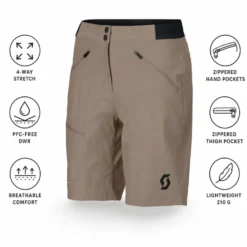 Pantaloncini da trekking Scott W's Explorair Light Toast Beige