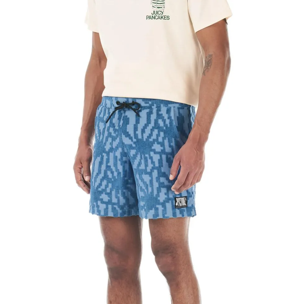 Pantaloncini Picture Spongy Blue Flower Embossed