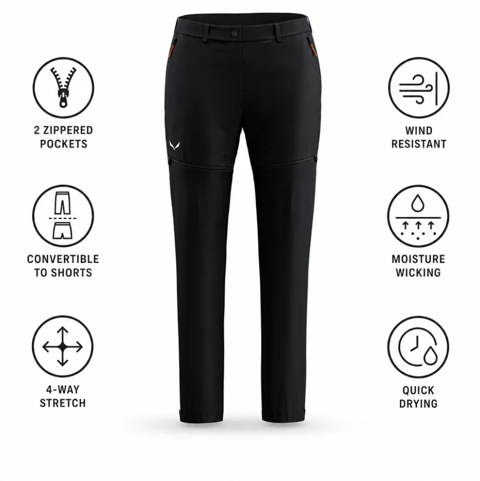 Pantaloni da trekking Salewa Puez Talvena Durastretch 2In1 Short Black Out