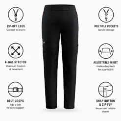 Pantaloni da trekking Salewa Puez Talveno Durastretch 2 en 1 Pant Black Out