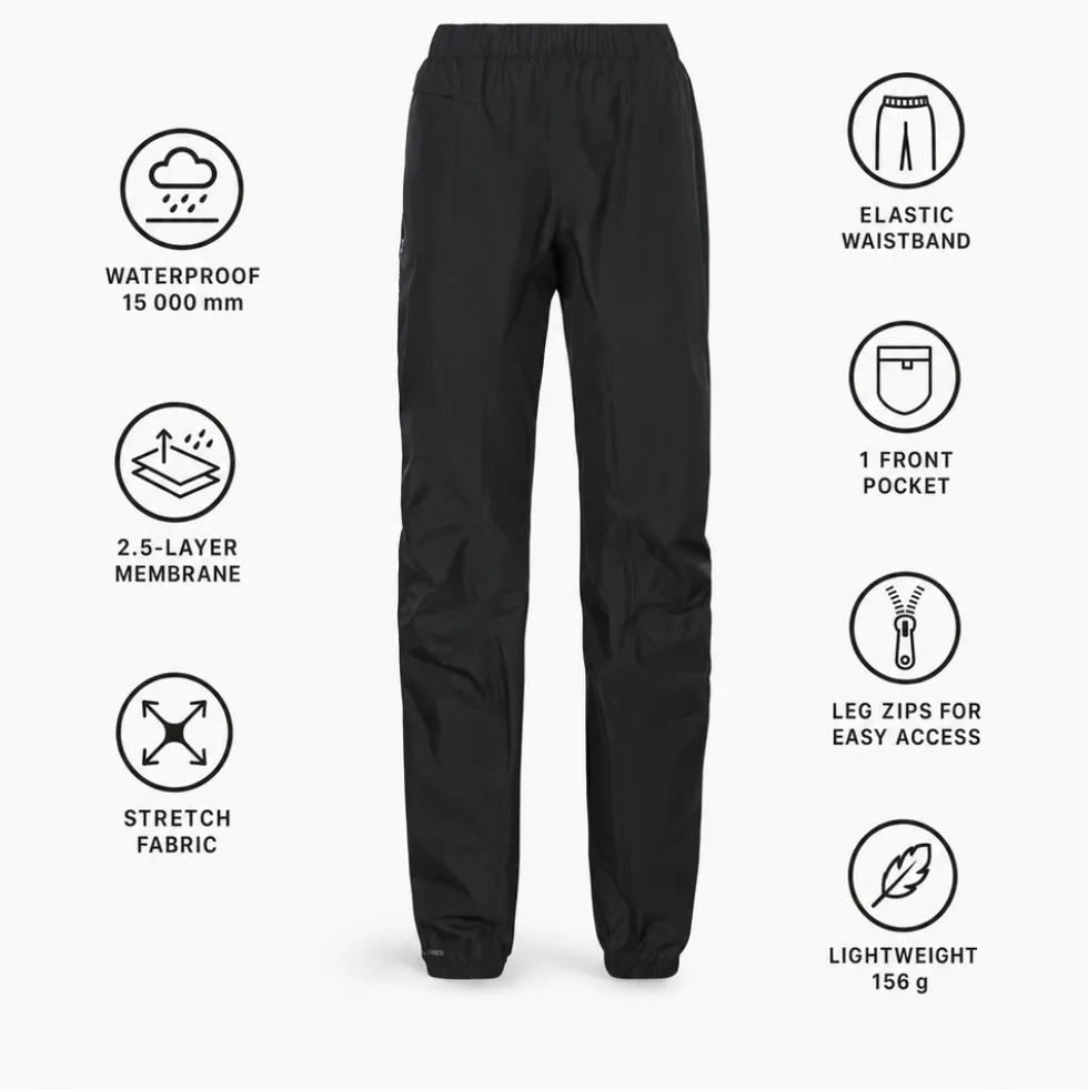 Pantaloni da trekking Vaude Scopi 2,5L Rain Pants Black