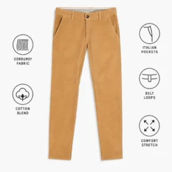 Pantaloni Pullin Dening Chino Corduroy Beige
